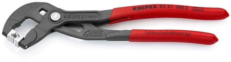 NW-KNIPEX Schlauchschellenzange (Gesamtlänge 180 mm / Kopf grau atramentiert) - 85 51 180 C