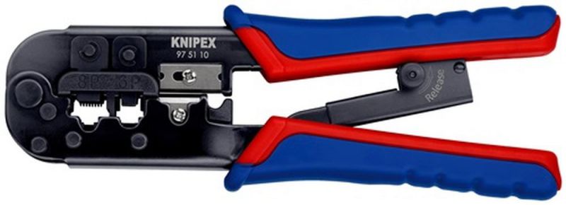 NW-KNIPEX Crimpzange für Westernstecker Länge 190 mm - 97 51 10