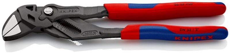 NW-KNIPEX Zangenschlüssel (Länge 250 mm schwarz atramentiert / Spannweite 52 mm Mehrkomponenten-Hüllen) - 86 02 250