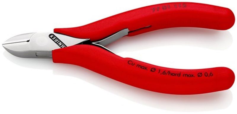 NW-KNIPEX Elektronik-Seitenschneider (Länge 115 mm Form 0 / Facette ja Kunststoffüberzug) - 77 01 115