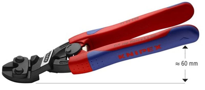 NW-KNIPEX Kompaktbolzenschneider (Länge 200 mm Mehrkomponenten-Hüllen / 20 ° Form 2 ohne Aussparung) - 71 22 200