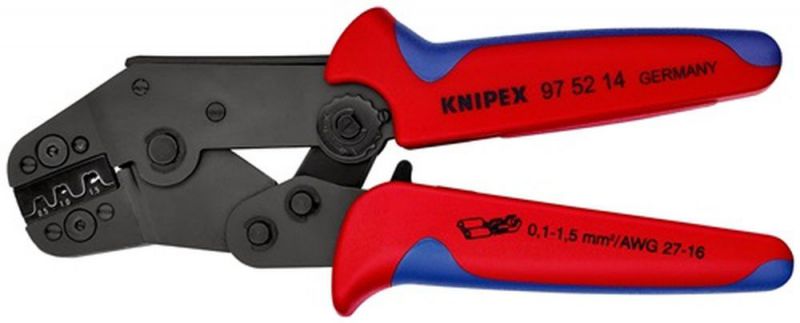 NW-KNIPEX Crimpzange kurze Bauform (Länge 195 mm / 0,1 - 1,5 (AWG 27 - 16) mm²) - 97 52 14
