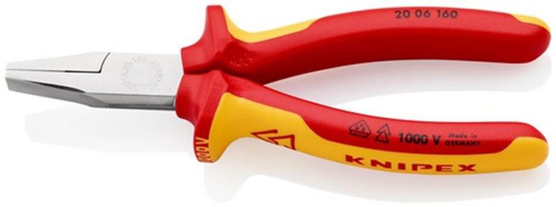 NW-KNIPEX Flachzange (Gesamtlänge 160 mm / verchromt) - 20 06 160