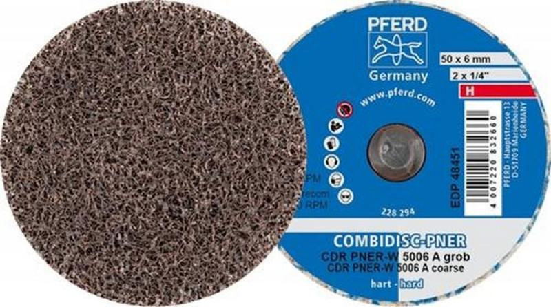 PFERD Vliesronde (Ø 50 mm Körnung G (grob) Breite 6 mm / H (hart) 19100 min-¹ / Inhalt: 25 Stück) - 42779141