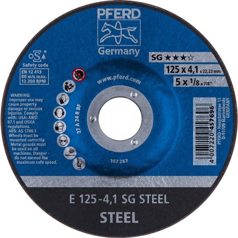 PFERD Schruppscheibe (D125xS4,1mm / gekröpft Stahl / Inhalt: 10 Stück) - 62212426