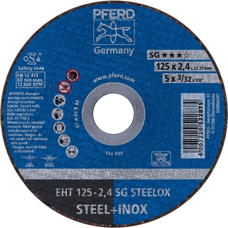 PFERD Trennscheibe (D125x2,4mm gerade / INOX / Inhalt: 25 Stück) - 61331432