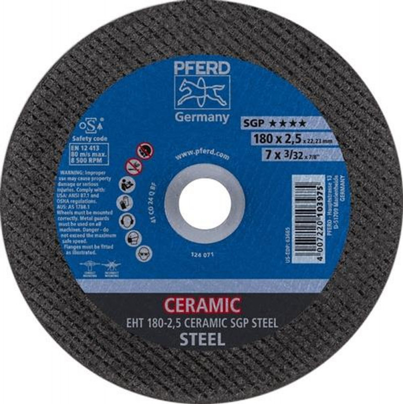 PFERD Trennscheibe (D.180mm B.2,5mm Bohrung 22,23mm / gerade / Inhalt: 25 Stück) - 61318025