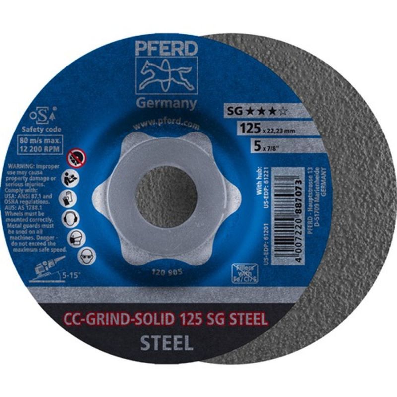 PFERD Schleifscheibe (D125xSmm / gekröpft Stahl / Inhalt: 10 Stück) - 64185125