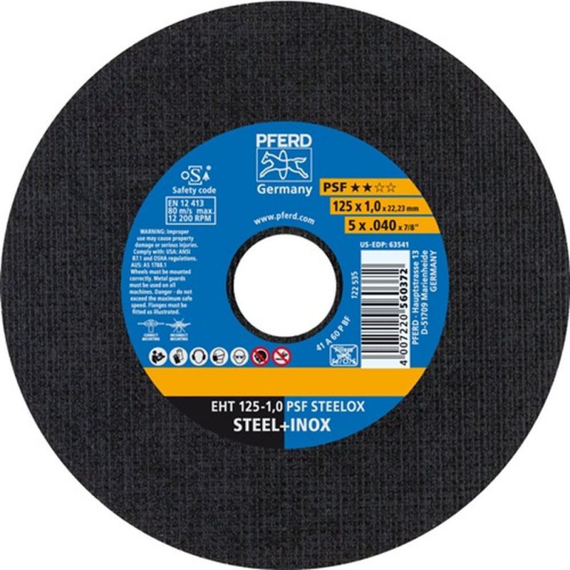 PFERD Trennscheibe (D125x1mm gerade / INOX / Inhalt: 25 Stück) - 61721100