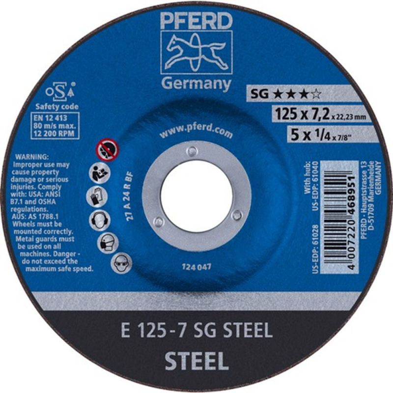 PFERD Schruppscheibe (D125xS7,2mm / gekröpft Stahl / Inhalt: 10 Stück) - 62212626