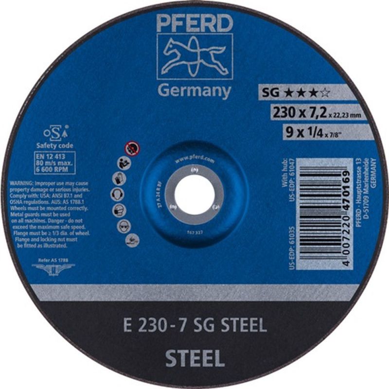 PFERD Schruppscheibe (D230xS7,2mm / gekröpft Stahl / Inhalt: 10 Stück) - 62223626