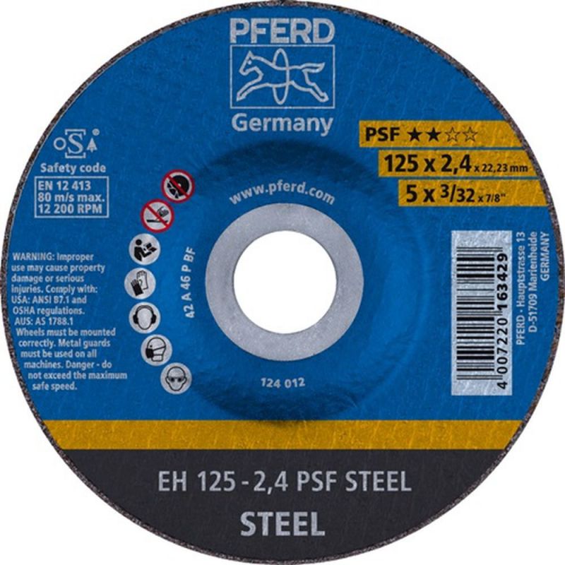 PFERD Trennscheibe (D125x2,4mm gekröpft / Stahl / Inhalt: 25 Stück) - 61720222