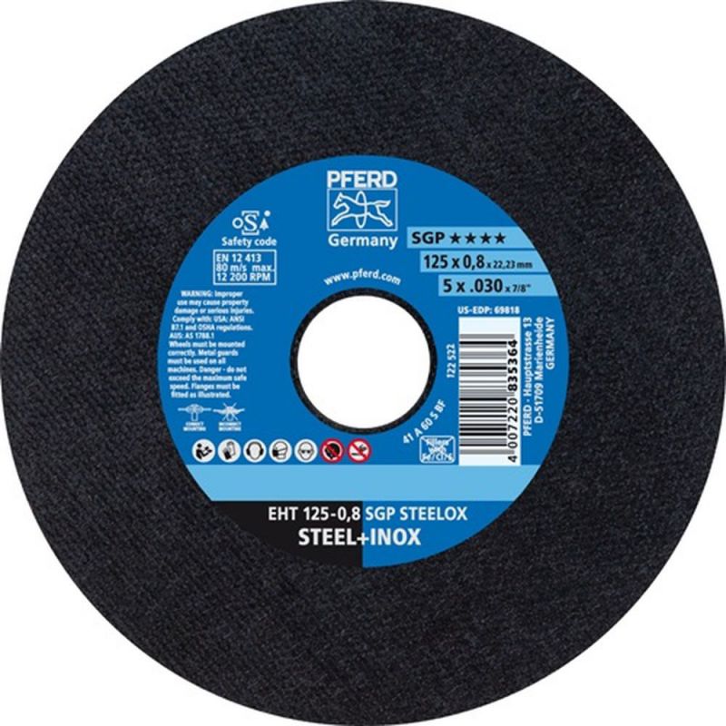 PFERD Trennscheibe (D125x0,8mm gerade / INOX / Inhalt: 25 Stück) - 61341094