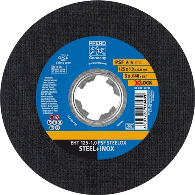 PFERD Trennscheibe (D125x1mm gerade / INOX / Inhalt: 25 Stück) - 61721101