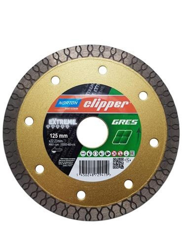 Norton Clipper Diamanttrennscheibe (Ø 125 mm Bohrung 22,23 mm / für Winkelschleifer Segmentbreite 1,3 mm) - 70184602448