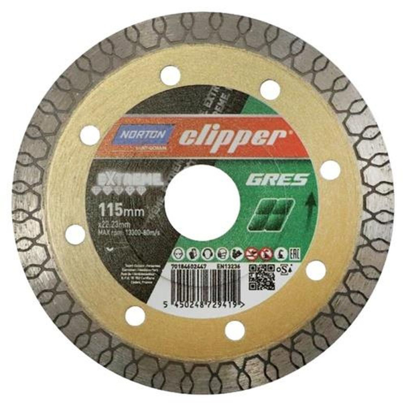Norton Clipper Diamanttrennscheibe (Ø 115 mm Bohrung 22,23 mm / für Winkelschleifer Segmentbreite 1,3 mm) - 70184602447