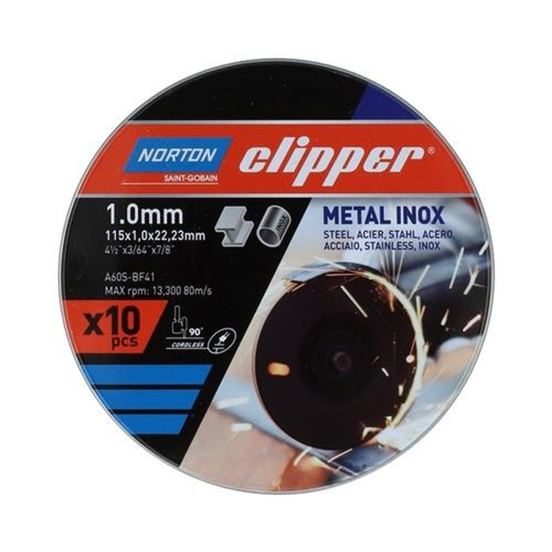 Norton Clipper Trennscheibe (D115x1,0mm Typ 41 / Metall-Inox 13300 min-1) - 66252845192