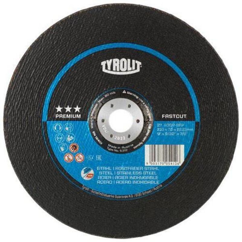 Tyrolit Schruppscheibe (D230xS7mm Körnung 30 / gekröpft 2in1 / Inhalt: 10 Stück) - 5412