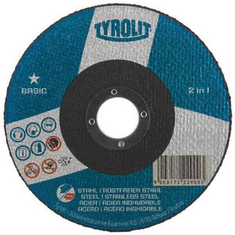 Tyrolit Trennscheibe (D125x1,6mm gerade / 2in1 / Inhalt: 25 Stück) - 34332873