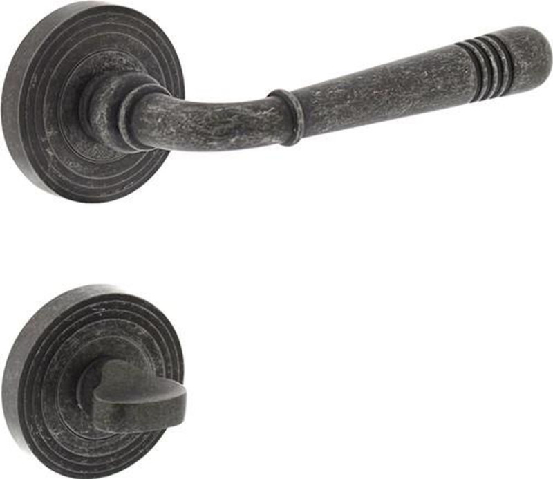 MATADOR Rosetten-Drückergarnitur (Zamak F77 grau / WC) - 0021.172510