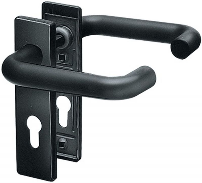 NW-HOPPE Feuerschutzgarnitur (Kunststoff F9005M D/D / für Türstärke 40-66 mm PZ käntig) - 635375