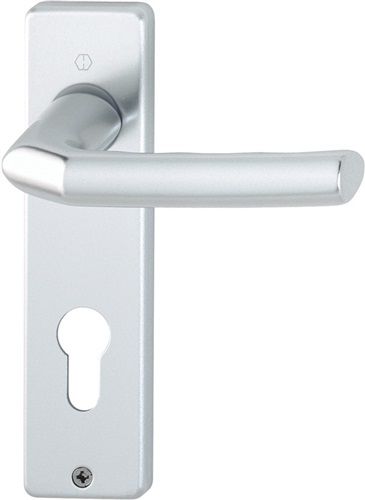 NW-HOPPE Kurzschildgarnitur (Aluminium F1 / PZ eckig) - 2566340