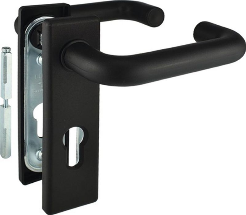 BEVER Feuerschutzgarnitur (Kunststoff sw D/D / für Türstärke 40-57 mm PZ käntig) - 82P