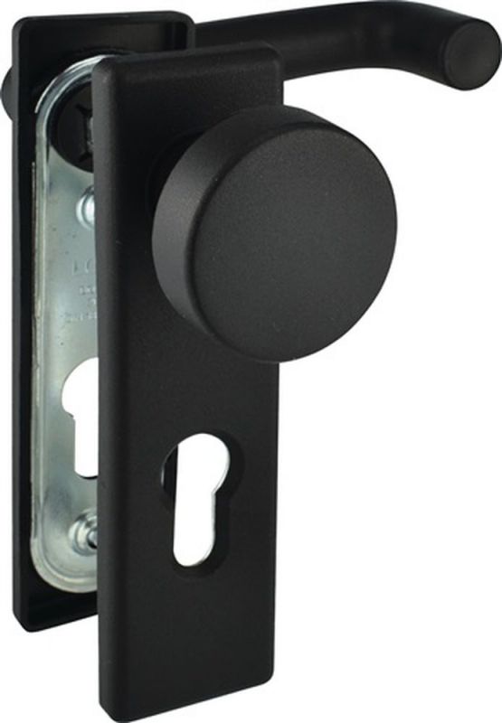 BEVER Feuerschutzgarnitur (Stahl sw / für Türstärke 40-57 mm PZ käntig) - 81P