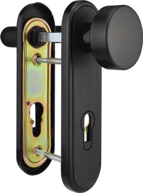 BEVER Feuerschutzgarnitur (Kunststoff sw / für Türstärke 40-57 mm PZ abgerundet) - 81PR