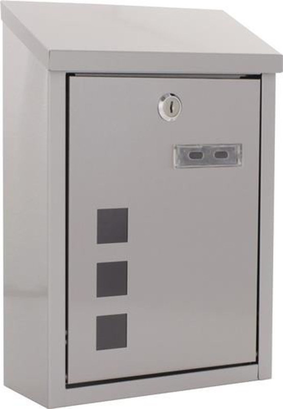 Edding Briefkasten (Höhe 325 mm Breite 220 mm Tiefe 100 mm / grau Edelstahl) - T06047