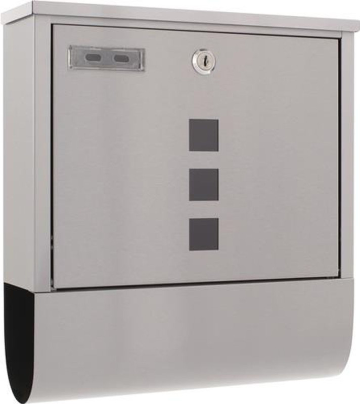 Edding Briefkasten (Höhe 305 mm Breite 335 mm Tiefe 100 mm / grau Edelstahl) - T06046