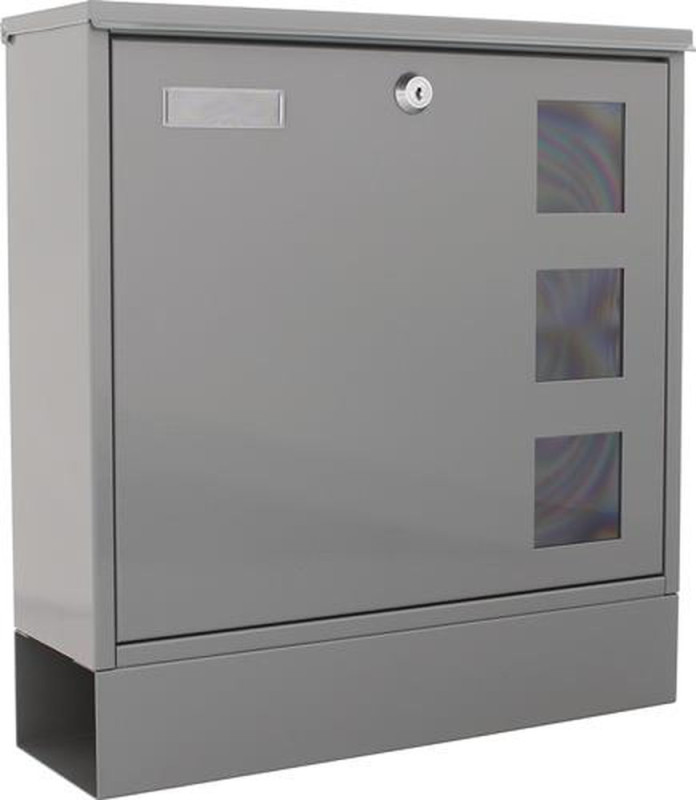 Edding Briefkasten (Höhe 380 mm Breite 365 mm Tiefe 120 mm / grau Stahl) - T06049