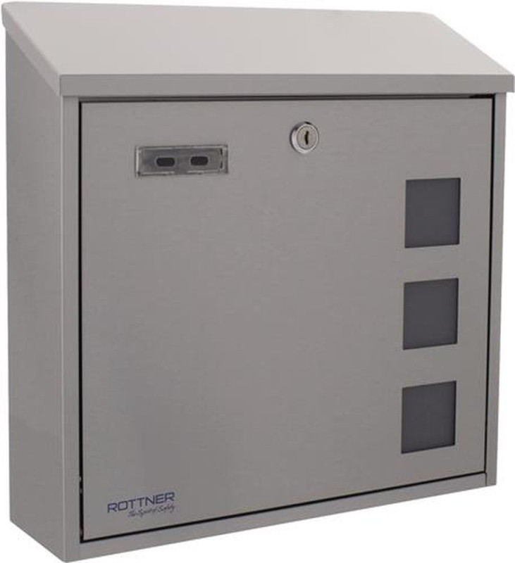 Edding Briefkasten (Höhe 360 mm Breite 360 mm Tiefe 100 mm / grau Edelstahl) - T06048