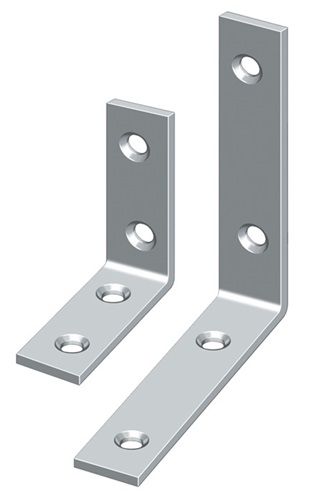 HOHAGE Bastlerwinkel (Länge 50 mm Breite 10 mm Stärke 1,8 mm / Stahl galvanisch gelb verzinkt / Inhalt: 50 Stück) - 565045