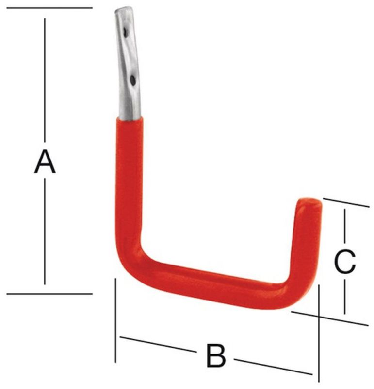 VORMANN Wandhaken (rotgummi Ausladung 150 mm / Stahl verzinkt) - 001451006BL
