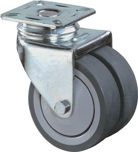 BS ROLLEN Doppel-Lenkrolle (75 mm 80 kg / ohne Feststeller Gummi) - B100.A85.075