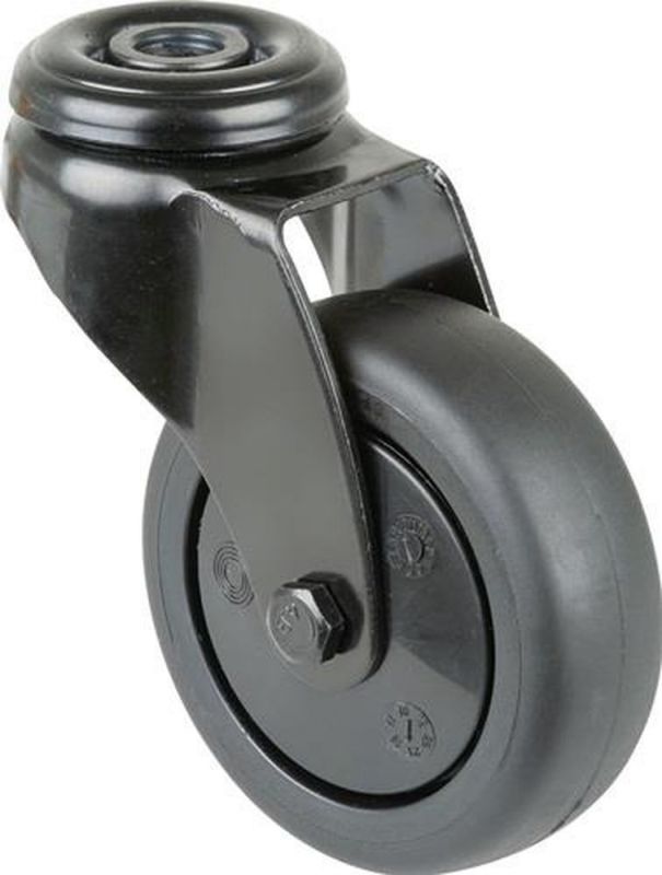 BS ROLLEN Lenkrolle (Rad-Ø 75 mm Tragfähigkeit 75 kg / mit Rückenloch Kunststoff Kugellager) - A801.A85.075.06