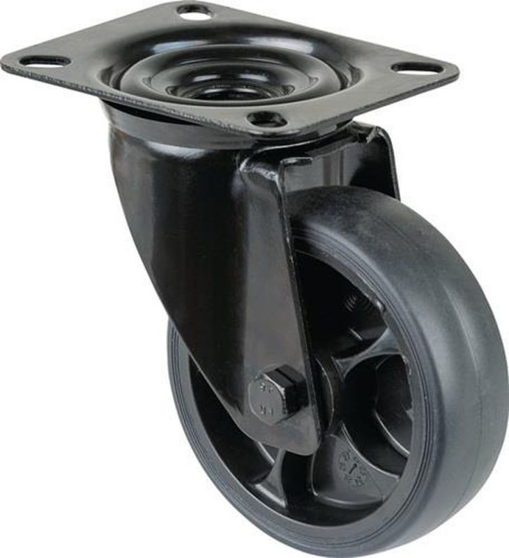 BS ROLLEN Lenkrolle (Rad-Ø 100 mm Tragfähigkeit 110 kg / Lenkrollen Gummi) - L800.B44.101.06