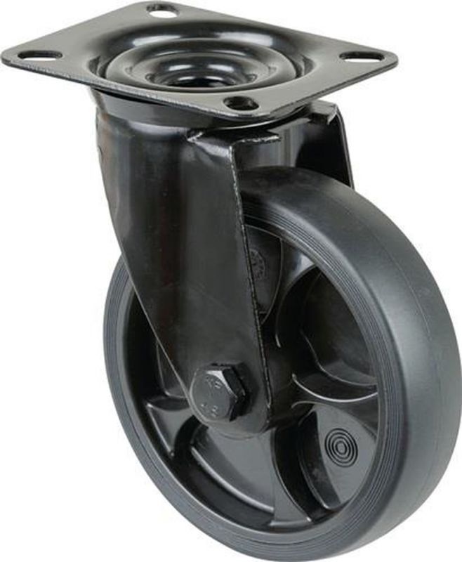 BS ROLLEN Lenkrolle (Rad-Ø 125 mm Tragfähigkeit 120 kg / Lenkrollen Gummi) - L800.B44.126.06