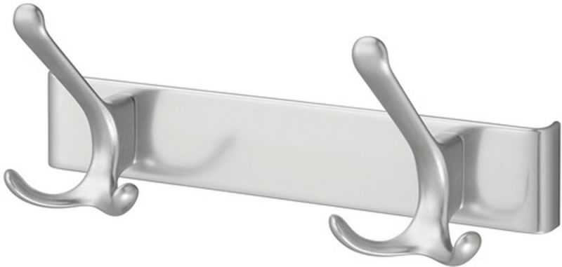 Hermeta Huthakenleiste (2 Haken Ausladung 96 mm / Leichtmetall silberfarbig eloxiert) - 0822-01E