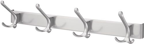 Hermeta Huthakenleiste (4 Haken Ausladung 96 mm / Leichtmetall silberfarbig eloxiert) - 0824-01E