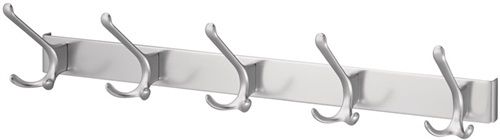 Hermeta Huthakenleiste (5 Haken Ausladung 96 mm / Leichtmetall silberfarbig eloxiert) - 0825-01E