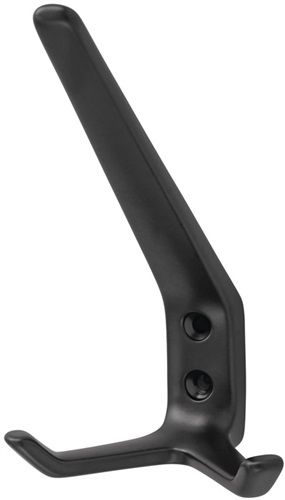 Hermeta Huthaken (2 Haken Ausladung 89 mm / Aluminium kunststoffbeschichtet schwarz) - 0032-70E