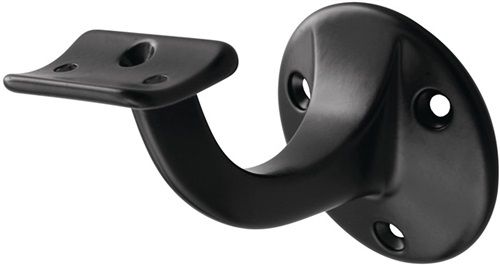 Hermeta Handlaufträger (Aluminium kunststoffbeschichtet schwarz / Durchmesser Wandplatte 56 mm) - 3500-70E