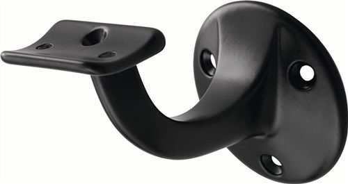 Hermeta Handlaufträger (Aluminium kunststoffbeschichtet schwarz / Durchmesser Wandplatte 56 mm) - 3505-70E