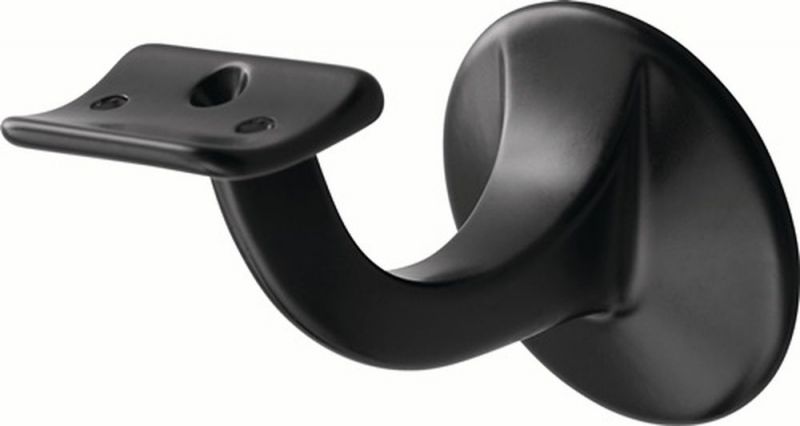 Hermeta Handlaufträger (Aluminium kunststoffbeschichtet schwarz / Durchmesser Wandplatte 56 mm) - 3506-70E