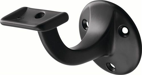 Hermeta Handlaufträger (Aluminium kunststoffbeschichtet schwarz / Durchmesser Wandplatte 56 mm) - 3507-70E