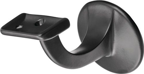 Hermeta Handlaufträger (Aluminium kunststoffbeschichtet schwarz / Durchmesser Wandplatte 56 mm) - 3508-70E