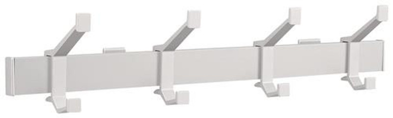 Hermeta Wandgarderobe (Aluminium F1 matt silber / 4 Hut-/Mantelhaken Länge 570 mm) - 2681-11W