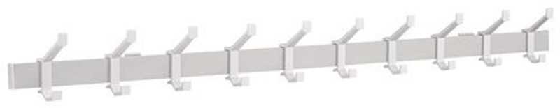 Hermeta Wandgarderobe (Aluminium F1 matt silber / 10 Hut-/Mantelhaken Länge 1250 mm) - 2685-11W